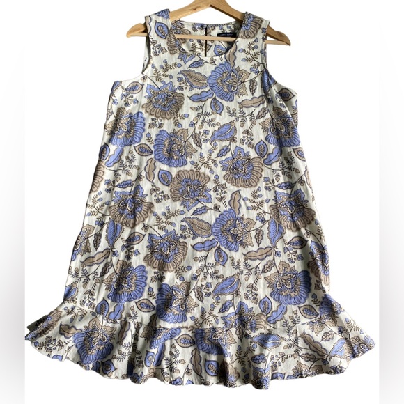 Tommy Hilfiger linen blend A line sleeveless floral dress EUC - Picture 4 of 10